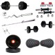  Body Tech Rubber 20kg-Combo with 14 Inches Steel Dumbbells Rod and 3 Feet Curl Rod and 5 Feet Straight Rod 25mm 